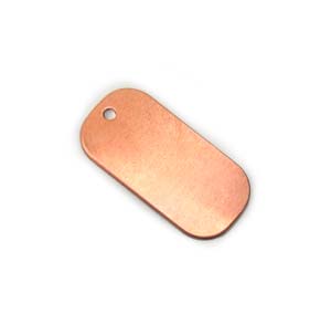 Copper Metal Stamping Blank, Dog Tag 25x13mm 24ga x1