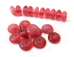Czech Glass Rondell Disk Spacer Beads 4mm Pearl Fuchsia x100