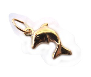 Gold Filled Charm 11x7mm Dolphin x1