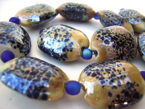 Sapphire Dust -  Ian Williams Artisan Glass Lampwork Beads