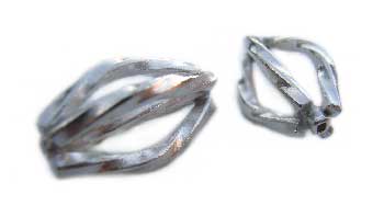 Thai Karen Hill Tribe Silver Beads - 20x10mm Twisted Square Wire Bead x1