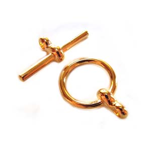Plain Round Toggle Clasp (19mm bar/12mm ring) Gold Plated