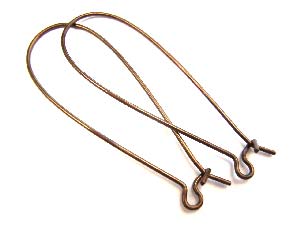 Vintaj Natural Brass Long Loop 45x17mm Arched Earhook Wires x1pr