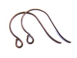 Vintaj Natural Brass Round Loop 20x15mm Earhook Wires x1pr