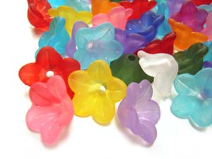 Lucite Flowers 12.5x12.5x6mm Buttercup Frosted Bead 13g, 50pc approx, Soup Mix