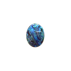 Cabochon - Abalone Shell Peacock Blue 10x8mm (2.1mm) Oval x1