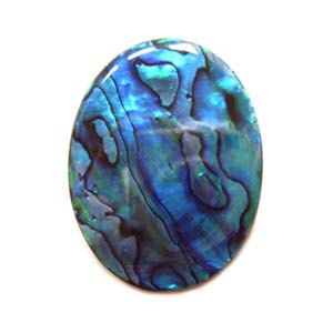 Cabochon - Abalone Shell Peacock Blue 25x18mm (2.1mm) Oval x1