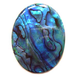 Cabochon - Abalone Shell Peacock Blue 40x30mm Oval x1