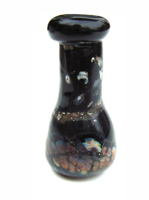 First Vessel 44mm ~ KGBeads Handmade Artisan Glass Lampwork - Raku Small Ornamental Vase / Perfume Botttle