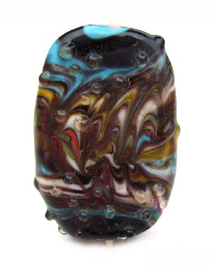 Jazzed Up 1 7/8" - 43x28mm ~ KGBeads Handmade Artisan Glass Lampwork Pendant Bead