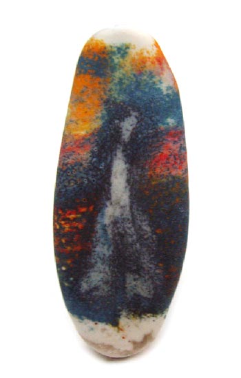 Scream Ghost Pebble 1 7/8" - 48x22mm ~ KGBeads Handmade Artisan Glass Lampwork Pendant Bead