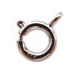 Sterling Silver Clasps - Spring Ring 7mm Clasp x1