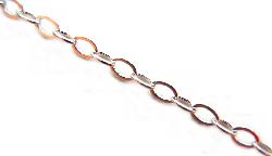 Sterling Silver Chain Tiny Flat Oval Link 2x2mm per 1ft - (30cm)