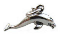 Sterling Silver Charms - 21x10mm Dolphin Charm x1