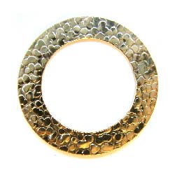 Gold Filled 20mm Hammered Flat Ring x1
