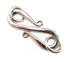 Sterling Silver 25x8mm Hook and Eye Clasp x1