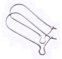 BALI Sterling Silver 32 x 13mm Long Loop Arched Earhook Wires x1pr