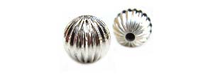 Sterling Silver Beads - 3mm Round Corrugated Fluted Bead x1
