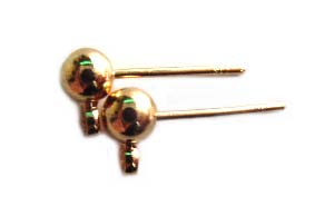 Gold Plated Surgical Steel 4mm Ball Earring Post Studs Earposts x1pr