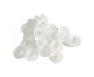 Czech Glass Donut Spacer Beads 6x2mm Matte Frosted Crystal x25