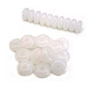 Czech Glass Rondell Disk Spacer Beads 4mm Opaque White x100