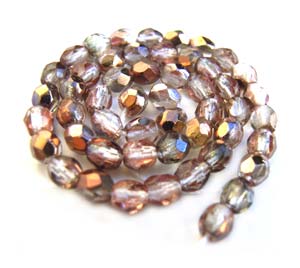 Czech Glass Fire Polished beads - 3mm Apollo Gold x50