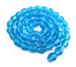 Czech Glass Fire Polished beads - 3mm Capri Blue x50