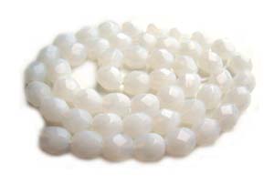 Czech Fire Polished beads 4mm Milky White x50