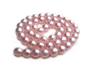Czech Glass Pearl Beads 3mm Soft Pink Pearls x25