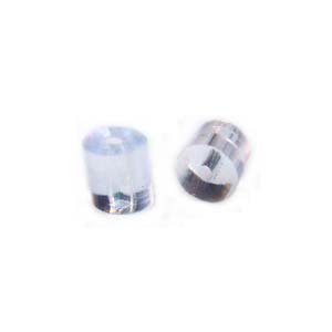 PVC Plastic Rubber 3x3.3mm Smooth Cylinder Clear Earring Clutch Backs x72 pairs (144pc) approx