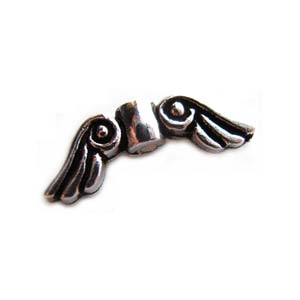TierraCast Pewter Silver Plated 14mm Angel Wing Bead x1 