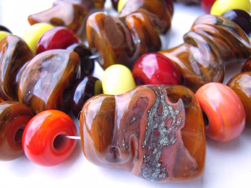 Autumn Twister - Ian Williams Artisan Glass Lampwork Beads