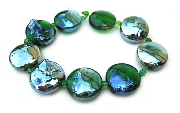 RESERVED - Special listing for Susan - Emerald Shimmer- Ian Williams Artisan Glass Lampwork Beads