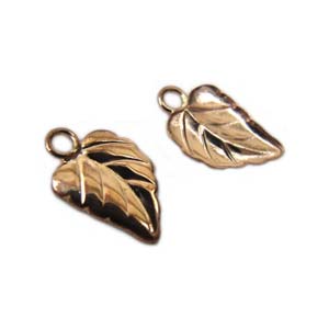 Gold Filled Charms - 10x5.8mm Embossed Leaf Charm x1
