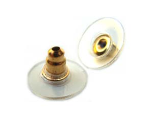 Plastic Disc 12mm Gold Economy Earring Clutch Backs x10 pieces