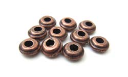 Antiqued Copper 6mm Disk/Rondelle Beads x10