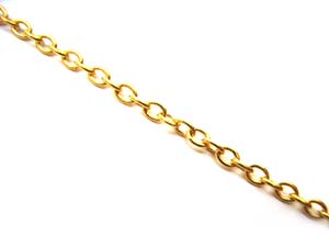 Cable Necklace Chain Link 2.5x2mm Closed Link Soldered, Gold x500cm