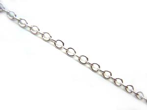 Brass Cable Necklace Chain Link 2.5x2mm Closed Link Soldered, Silver x500cm