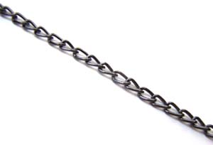 Twisted Curb Necklace Chain Link 3.5x2mm Open Link Non Soldered, Gunmetal Black x500cm
