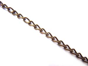 Twisted Curb Necklace Chain Link 3.5x2mm Open Link Non Soldered, Antique Bronze x500cm