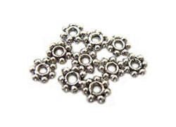 Antiqued Silver Bali Style Daisy Spacer Beads Base Metal 6mm x100