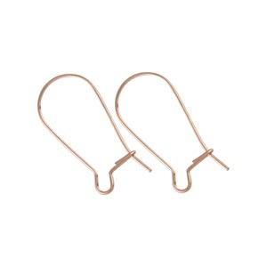 14kt Rose Gold Filled 26g 16mm Kidney Earring Wires x1pr