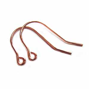 14kt Rose Gold Filled 20g 20x16mm Earring Hooks Round Wire x1pr
