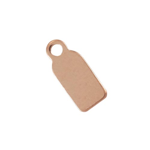 Rose Gold Filled Rectangle Tag 9.1x4.9mm 24g Stamping Blank Charm x1