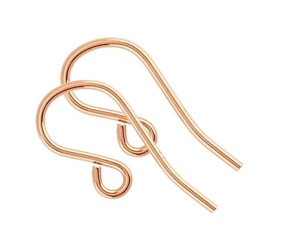 14kt Rose Gold Filled 20g 18.5x8mm Earring Hooks Round Wire x1pr