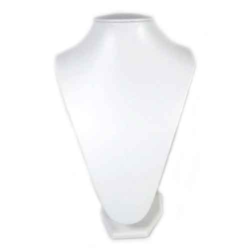 Large White Leatherette Bust - Necklace Display 35cm