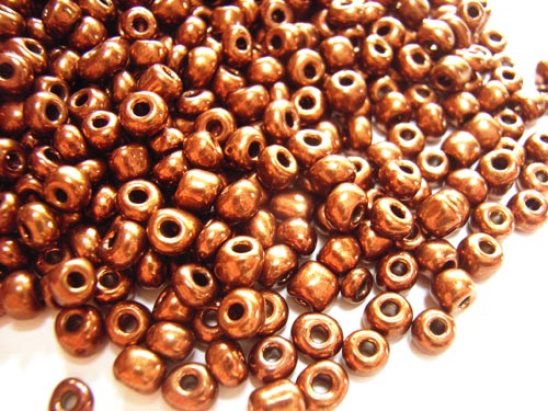 Glass Seed Beads 6/0 - 4mm Iris Antique Copper 50g