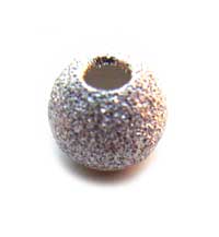 Sterling Silver Beads - 3mm Round Stardust Bead x1