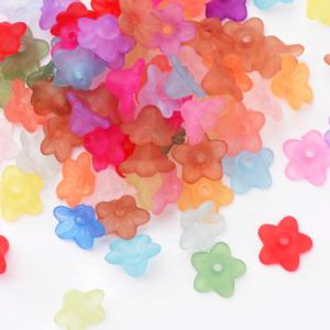 Lucite Flowers 9x5mm Daffodil Frosted Bead 11.5g Choose Colours