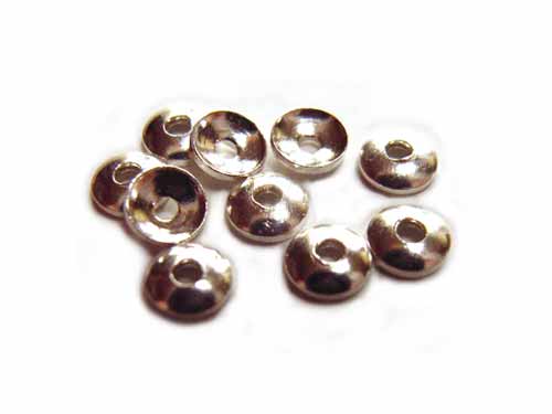 Sterling Silver Plain Round Bead Cap 2.7mm x10